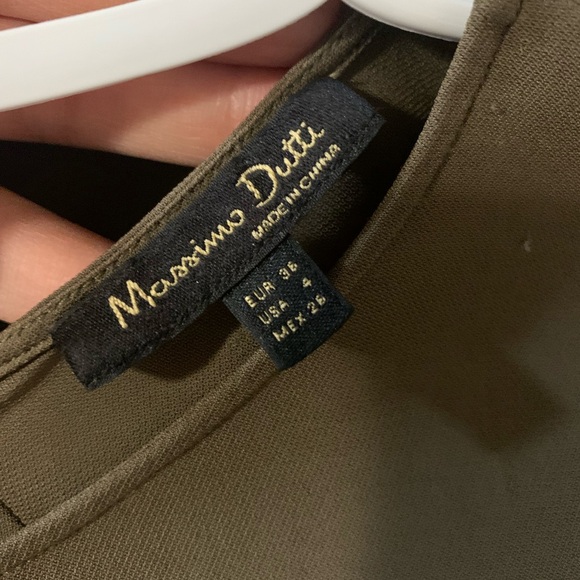 Massimo Dutti Green Blouse with Lace Sleeve Detail Size US 4 - Picture 4 of 4